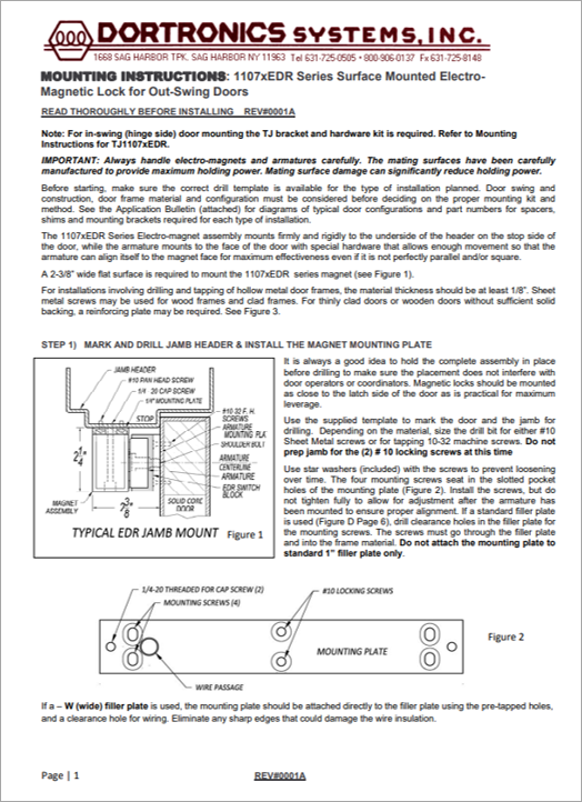 1107XEDR Instructions Cover Image